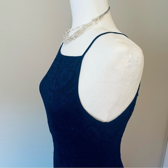 Francesca’s Blue Rain Navy Lace Mini Dress - Picture 4 of 16